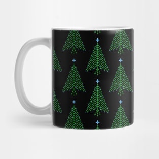 Elegant blue and green crystal Christmas Tree pattern Mug